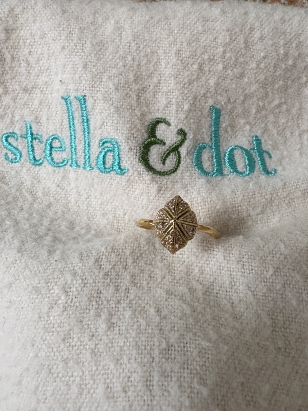 Stella & Dot Gold Art Deco Ring